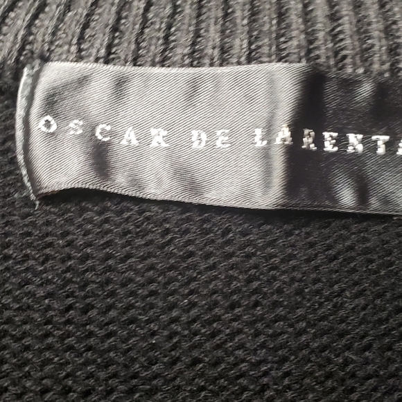 Oscar De La Renta Mens Luxury Black Quarter Zip Grandapacore Sweater Size M - Picture 4 of 11